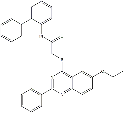 N-[1,1'-biphenyl]-2-yl-2-[(6-ethoxy-2-phenyl-4-quinazolinyl)sulfanyl]acetamide 구조식 이미지