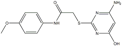 2-[(4-amino-6-hydroxypyrimidin-2-yl)sulfanyl]-N-[4-(methyloxy)phenyl]acetamide Structure