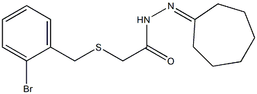 2-[(2-bromobenzyl)sulfanyl]-N'-cycloheptylideneacetohydrazide Structure