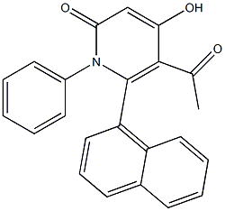 5-acetyl-4-hydroxy-6-(1-naphthyl)-1-phenyl-2(1H)-pyridinone 구조식 이미지