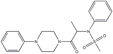 N-[1-methyl-2-oxo-2-(4-phenyl-1-piperazinyl)ethyl]-N-phenylmethanesulfonamide 구조식 이미지