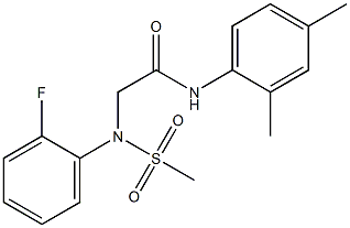 N-(2,4-dimethylphenyl)-2-[2-fluoro(methylsulfonyl)anilino]acetamide 구조식 이미지