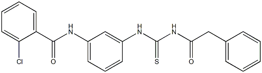 2-chloro-N-[3-({[(phenylacetyl)amino]carbothioyl}amino)phenyl]benzamide 구조식 이미지