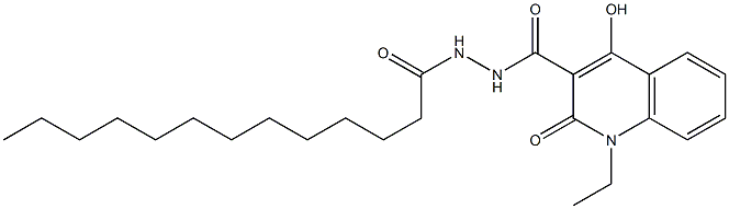 1-ethyl-4-hydroxy-2-oxo-N'-tridecanoyl-1,2-dihydroquinoline-3-carbohydrazide 구조식 이미지