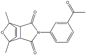 4-(3-acetylphenyl)-1,7-dimethyl-10-oxa-4-azatricyclo[5.2.1.0~2,6~]dec-8-ene-3,5-dione Structure