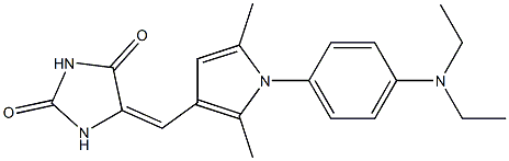 5-({1-[4-(diethylamino)phenyl]-2,5-dimethyl-1H-pyrrol-3-yl}methylene)-2,4-imidazolidinedione Structure