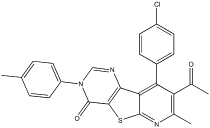 8-acetyl-9-(4-chlorophenyl)-7-methyl-3-(4-methylphenyl)pyrido[3',2':4,5]thieno[3,2-d]pyrimidin-4(3H)-one Structure