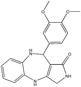 10-(3,4-dimethoxyphenyl)-3,4,9,10-tetrahydropyrrolo[3,4-b][1,5]benzodiazepin-1(2H)-one 구조식 이미지