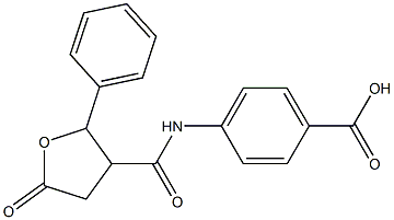 4-{[(5-oxo-2-phenyltetrahydro-3-furanyl)carbonyl]amino}benzoic acid 구조식 이미지