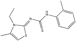 N-(3-ethyl-4-methyl-1,3-thiazol-2(3H)-ylidene)-N'-(2-methylphenyl)thiourea 구조식 이미지