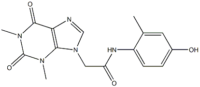 2-(1,3-dimethyl-2,6-dioxo-1,2,3,6-tetrahydro-9H-purin-9-yl)-N-(4-hydroxy-2-methylphenyl)acetamide 구조식 이미지