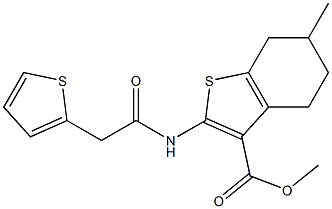 methyl 6-methyl-2-[(2-thienylacetyl)amino]-4,5,6,7-tetrahydro-1-benzothiophene-3-carboxylate Structure