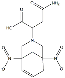 4-amino-2-{1,5-bisnitro-3-azabicyclo[3.3.1]non-6-en-3-yl}-4-oxobutanoic acid 구조식 이미지