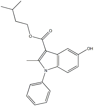 isopentyl 5-hydroxy-2-methyl-1-phenyl-1H-indole-3-carboxylate 구조식 이미지