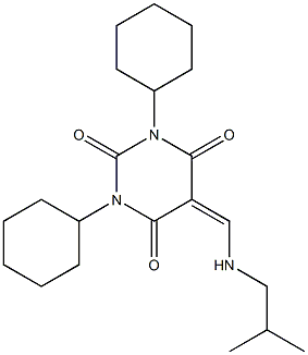 1,3-dicyclohexyl-5-[(isobutylamino)methylene]-2,4,6(1H,3H,5H)-pyrimidinetrione 구조식 이미지