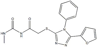 N-({[5-(2-furyl)-4-phenyl-4H-1,2,4-triazol-3-yl]sulfanyl}acetyl)-N'-methylurea 구조식 이미지