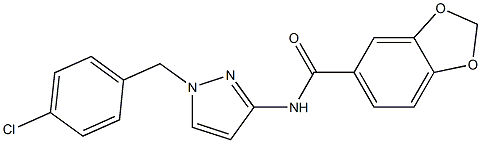 N-[1-(4-chlorobenzyl)-1H-pyrazol-3-yl]-1,3-benzodioxole-5-carboxamide 구조식 이미지