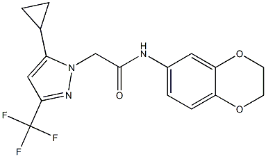 2-[5-cyclopropyl-3-(trifluoromethyl)-1H-pyrazol-1-yl]-N-(2,3-dihydro-1,4-benzodioxin-6-yl)acetamide Structure