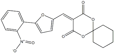 3-[(5-{2-nitrophenyl}-2-furyl)methylene]-1,5-dioxaspiro[5.5]undecane-2,4-dione Structure