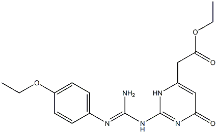 ethyl [2-({amino[(4-ethoxyphenyl)imino]methyl}amino)-6-oxo-3,6-dihydro-4-pyrimidinyl]acetate Structure