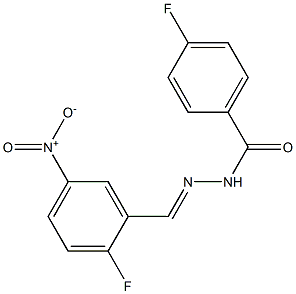 4-fluoro-N'-{2-fluoro-5-nitrobenzylidene}benzohydrazide 구조식 이미지