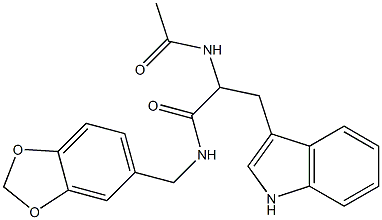 2-(acetylamino)-N-(1,3-benzodioxol-5-ylmethyl)-3-(1H-indol-3-yl)propanamide 구조식 이미지