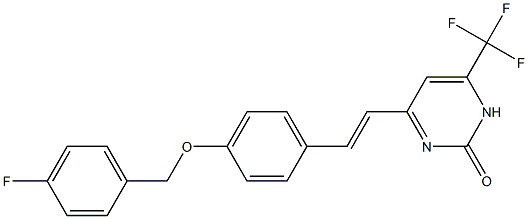 4-(2-{4-[(4-fluorobenzyl)oxy]phenyl}vinyl)-6-(trifluoromethyl)-2(1H)-pyrimidinone 구조식 이미지