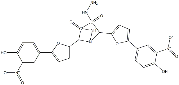 N'~1~,N'~2~-bis[(5-{4-hydroxy-3-nitrophenyl}-2-furyl)methylene]ethanedihydrazide Structure