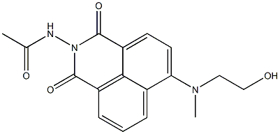 N-(6-[(2-hydroxyethyl)(methyl)amino]-1,3-dioxo-1H-benzo[de]isoquinolin-2(3H)-yl)acetamide 구조식 이미지