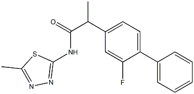 2-(2-fluoro[1,1'-biphenyl]-4-yl)-N-(5-methyl-1,3,4-thiadiazol-2-yl)propanamide Structure