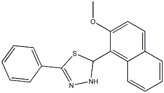 2-(2-methoxy-1-naphthyl)-5-phenyl-2,3-dihydro-1,3,4-thiadiazole 구조식 이미지