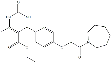 ethyl 4-{4-[2-(1-azepanyl)-2-oxoethoxy]phenyl}-6-methyl-2-oxo-1,2,3,4-tetrahydro-5-pyrimidinecarboxylate 구조식 이미지