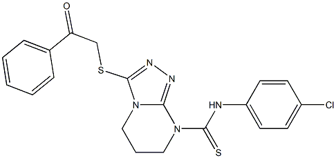 N-(4-chlorophenyl)-3-[(2-oxo-2-phenylethyl)sulfanyl]-6,7-dihydro[1,2,4]triazolo[4,3-a]pyrimidine-8(5H)-carbothioamide 구조식 이미지