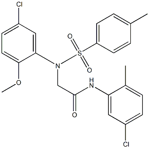 2-{5-chloro-2-methoxy[(4-methylphenyl)sulfonyl]anilino}-N-(5-chloro-2-methylphenyl)acetamide Structure