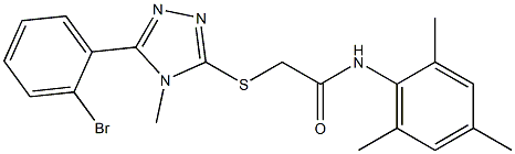 2-{[5-(2-bromophenyl)-4-methyl-4H-1,2,4-triazol-3-yl]sulfanyl}-N-mesitylacetamide 구조식 이미지
