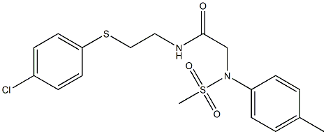 N-{2-[(4-chlorophenyl)sulfanyl]ethyl}-2-[4-methyl(methylsulfonyl)anilino]acetamide Structure