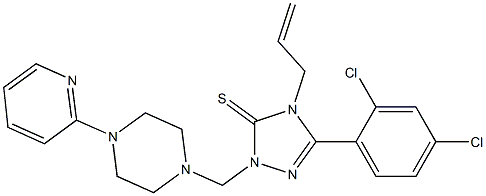 4-allyl-5-(2,4-dichlorophenyl)-2-{[4-(2-pyridinyl)-1-piperazinyl]methyl}-2,4-dihydro-3H-1,2,4-triazole-3-thione 구조식 이미지