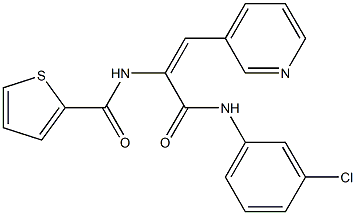 N-[1-[(3-chloroanilino)carbonyl]-2-(3-pyridinyl)vinyl]-2-thiophenecarboxamide Structure