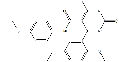 4-(2,5-dimethoxyphenyl)-N-(4-ethoxyphenyl)-6-methyl-2-oxo-1,2,3,4-tetrahydro-5-pyrimidinecarboxamide 구조식 이미지