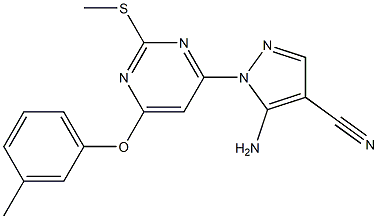 5-amino-1-[6-(3-methylphenoxy)-2-(methylsulfanyl)-4-pyrimidinyl]-1H-pyrazole-4-carbonitrile Structure