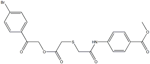 methyl 4-{[({2-[2-(4-bromophenyl)-2-oxoethoxy]-2-oxoethyl}sulfanyl)acetyl]amino}benzoate Structure