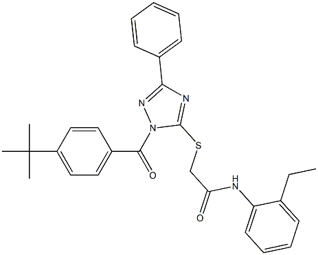 2-{[1-(4-tert-butylbenzoyl)-3-phenyl-1H-1,2,4-triazol-5-yl]sulfanyl}-N-(2-ethylphenyl)acetamide Structure