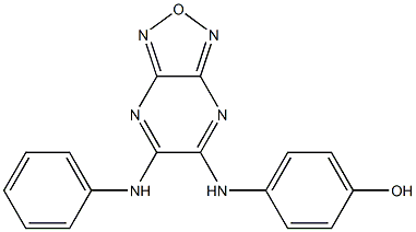 4-[(6-anilino[1,2,5]oxadiazolo[3,4-b]pyrazin-5-yl)amino]phenol 구조식 이미지