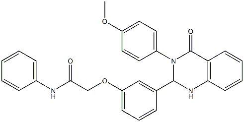 2-{3-[3-(4-methoxyphenyl)-4-oxo-1,2,3,4-tetrahydro-2-quinazolinyl]phenoxy}-N-phenylacetamide 구조식 이미지