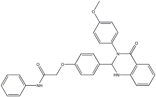 2-{4-[3-(4-methoxyphenyl)-4-oxo-1,2,3,4-tetrahydro-2-quinazolinyl]phenoxy}-N-phenylacetamide Structure