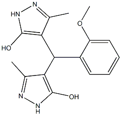 4-[(5-hydroxy-3-methyl-1H-pyrazol-4-yl)(2-methoxyphenyl)methyl]-3-methyl-1H-pyrazol-5-ol Structure