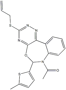 7-acetyl-6-(5-methyl-2-thienyl)-6,7-dihydro[1,2,4]triazino[5,6-d][3,1]benzoxazepin-3-yl allyl sulfide Structure
