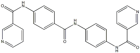 N-[4-({4-[(3-pyridinylcarbonyl)amino]anilino}carbonyl)phenyl]nicotinamide 구조식 이미지