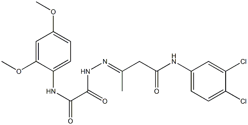 N-(3,4-dichlorophenyl)-3-{[(2,4-dimethoxyanilino)(oxo)acetyl]hydrazono}butanamide 구조식 이미지