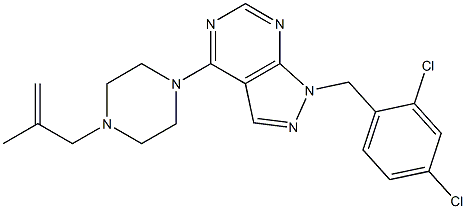 1-(2,4-dichlorobenzyl)-4-[4-(2-methyl-2-propenyl)-1-piperazinyl]-1H-pyrazolo[3,4-d]pyrimidine 구조식 이미지